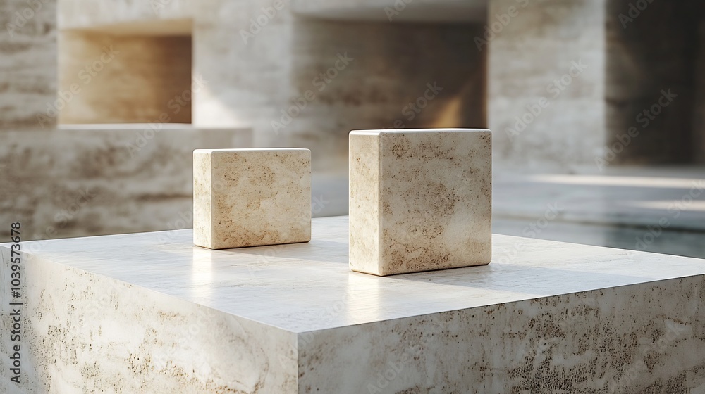 Aufkleber geometricshaped studs rose gold resting on a minimalistic surface blending contemporary design with 