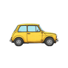 Yellow Vintage Car Illustration