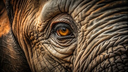 Close-up View of an Elephant’s Eye
