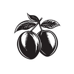 Mangoes In cartoon, hand-drawn flat style. image for social media, websites and UI. Isolated 2D vector design in logo, icon, sketch style, simple line vector, single color. AI Generative Art.