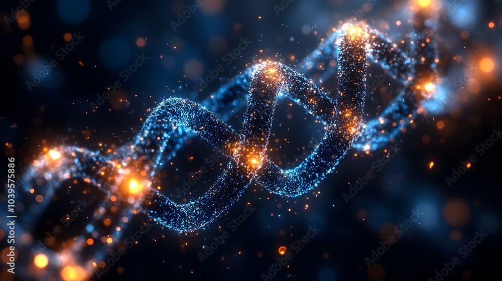 Aufkleber Stunning abstract background featuring a dynamic network of glowing digital particles and fractal patterns,creating a captivating futuristic and technological visual experience.