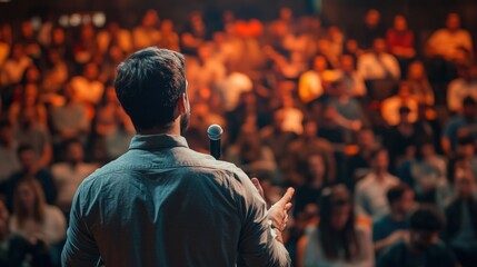 Speaker Addressing a Large Audience
