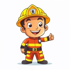 cartoon fireman firefighter