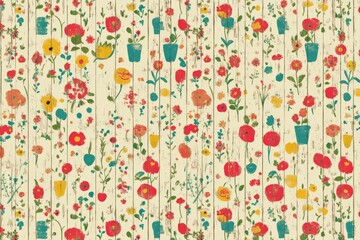 Fototapeta premium Soft pastel floral pattern with small blossoms and vines creating a vintage inspired design for wallpapers textiles or home decor