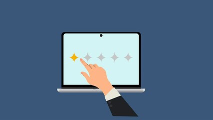 animation of giving a rating or pressing stars