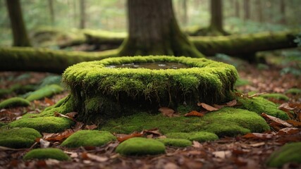 Mossy Stones in Low Light Forest Photography