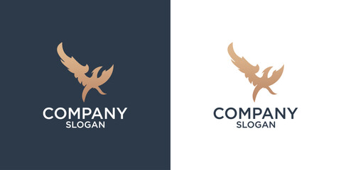 phoenic bird logo design vector