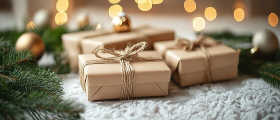 Christmas gifts and toys near the Christmas tree, festive atmosphere