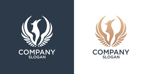 phoenic bird logo design vector