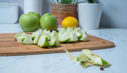 Green apples ,detox concept and healthy food