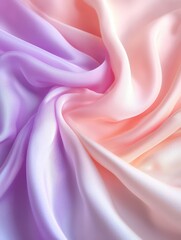 Obraz premium Delicate long flowing silk in a smooth rainbow gradient, softly illuminated to create an ethereal ambiance.