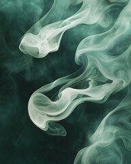 Fototapeta premium Abstract image of swirling smoke against a dark background, evoking a sense of mystery.