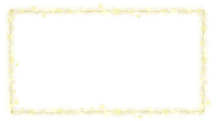 ゴールドフレーム　素材　飾り　枠　飾り罫　囲み　キラキラ　グリッター　ラメ　高級感　エレガント　クラシック　アンティーク　おしゃれ　シンプル　光る　見出し　タイトル　キャンペーン　四角　白背景　白バック　透過　16:9