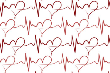 The seamless background with red hearts.
