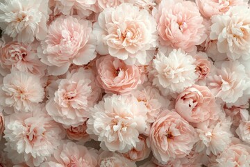 Close-up art photography of white petaled flowers. Beautiful simple AI generated image