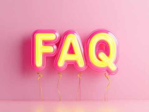 Cartel preguntas frecuentes FAQ en neon