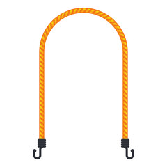 Bungee cord with hooks vector cartoon illustration isolated on a white background.