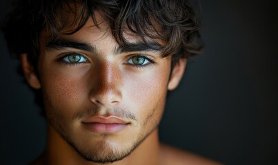 Obraz premium Portrait of young man, Generative AI