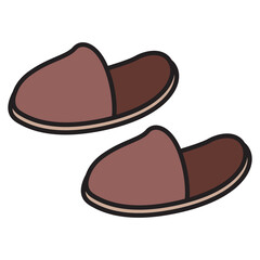 Obraz premium Indoor slippers for men vector cartoon illustration isolated on a white background.