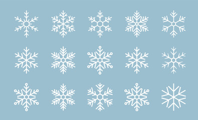 Snowflake icons collection. Snowflake vector. Happy new year, xmas, christmas. Snowflakes icons. New year ornament