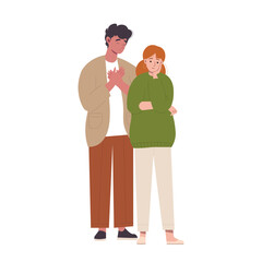 Desperate man asking stubborn woman for forgiveness. Unhappy crying guy beg for confident girl attention. Love and relationships problems. Sorry concept. Vector illustration isolated on white.