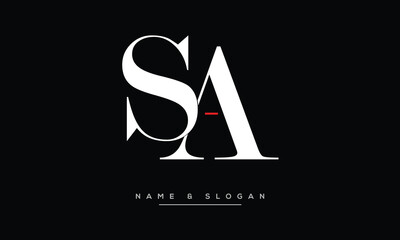 SA, AS, S, A Abstract Letters Logo Monogram