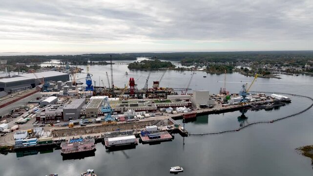 aerial naval shipyard at Kittery Maine