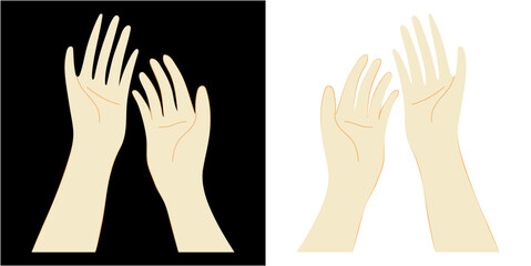 vector a hand long on a transparent and background black, premium vector hand lomg hand