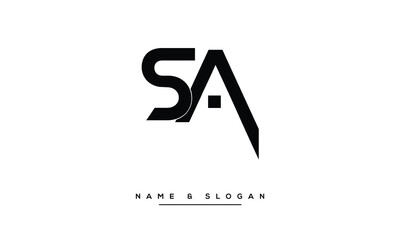 SA, AS, S, A Abstract Letters Logo Monogram