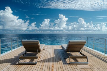 Fototapeta premium Relaxing on a Yacht Deck 
