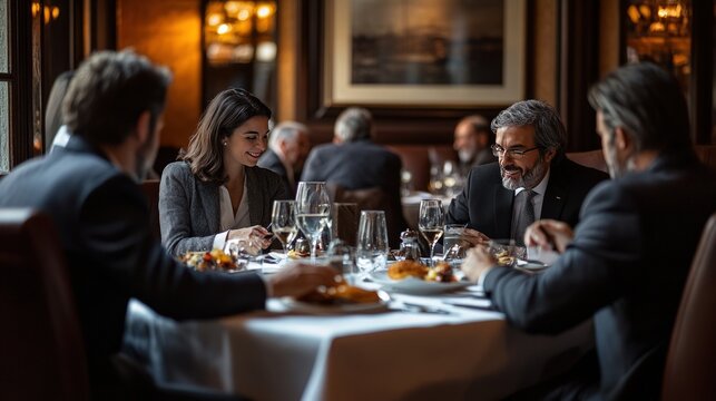 Business Lunch in a Luxurious Restaurant - Powered by Adobe