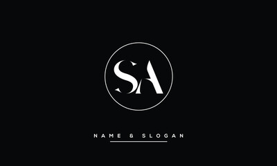 SA, AS, S, A Abstract Letters Logo Monogram