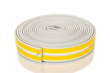 Door and window seals close-up, close-up, isolated on white background.