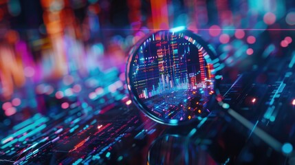 Magnifying Glass Over Digital Data