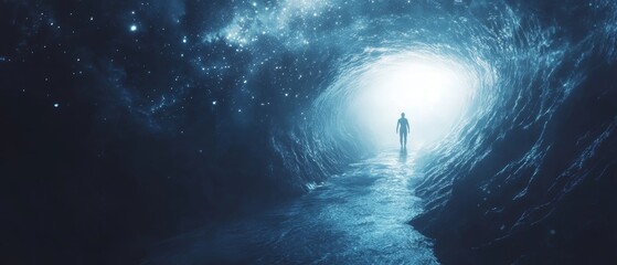 Cosmic Consciousness-Journey to Enlightenment:
Celestial Passage,Gateway to the Universe,Stardust Soul.Concept of spiritual enlightenment, cosmic journey, personal transformation, inner peace.