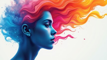 An artistic illustration depicting a person's face gradually transforming into flowing paintbrush strokes.