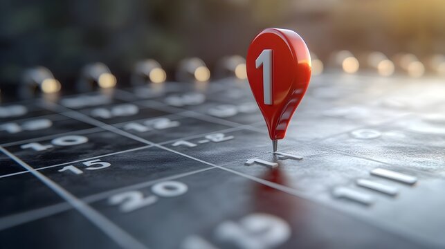 Closeup View of a Calendar Highlighting a Meeting Appointment in 3D Rendering