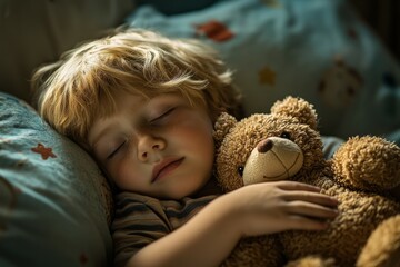 Sleeping Baby. Close-up Portrait of a Beautiful Baby in Peaceful White Environment. Beautiful simple AI generated image