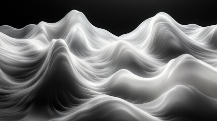 Fototapeta premium Abstract representation of flowing waves in monochrome tones.