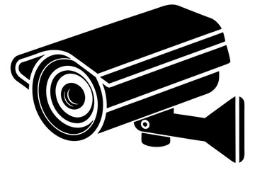 cctv vector silhouette icon on  white background