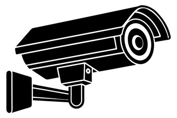 cctv vector silhouette icon on  white background