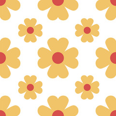 Cute floral vector seamless pattern on a white background.