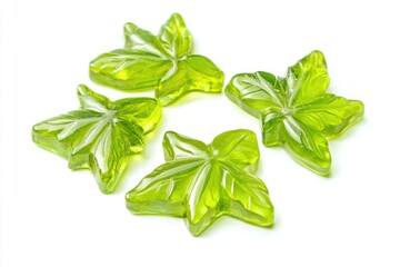 Fototapeta premium Leaf-Shaped Green Gummies for Holiday Treats and Event Decorations