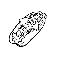 Sketch fast food isolated vector icons taco, kebab, noodles, pizza,burger, donut, french fries, soda, hot dog, sandwich, ice cream, fried chicken, junk meals, street fast food vector drawing engraved