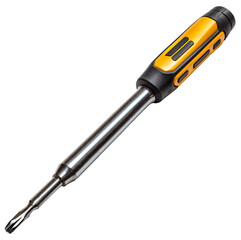 Fototapeta premium screwdriver with ergonomic handle and interchangeable metal bit, isolated on transparent background, versatile hand tool for repair and assembly work