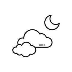 Cloudy Night vector icon stock illustration