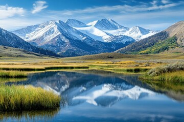 Winter Majesty Snow-Capped Peaks, Reflective Lakes, and Scenic Views of Queenstown and Coronet Peak New Zealand South Island Nature. Beautiful simple AI generated image