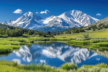 Winter Majesty Snow-Capped Peaks, Reflective Lakes, and Scenic Views of Queenstown and Coronet Peak New Zealand South Island Nature. Beautiful simple AI generated image