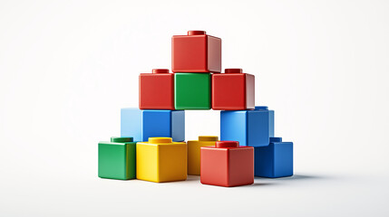 Obraz premium Colorful building blocks stacked into a pyramid