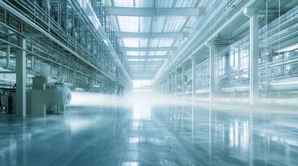 Obraz premium Advanced Machinery in a Futuristic Cleanroom Environment